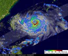NASA captures very heavy rain in Typhoon Fanapi and 2 landfalls
