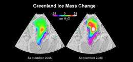 NASA's Grace See Rapid Spread in Greenland Ice Loss