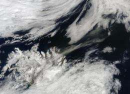 NASA's Terra sees ash plume pulled to the northeast by a low
