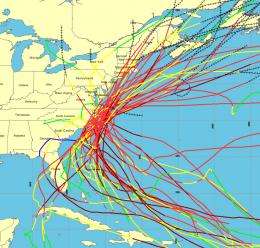 NOAA provides easy access to historical Atlantic hurricane tracks