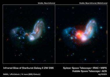 Spitzer sees shrouded burst of stars