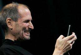 Steve Jobs demonstrates the new iPhone 4