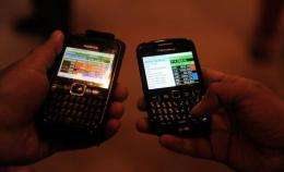 The Bombay Stock Exchange started trading in shares on mobile phones on Tuesday