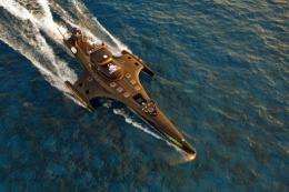 The latest sea Shepherd speedboat "Gojira" cruises the waters off the coast of Perth, Australia