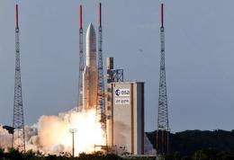 The launch of an Ariane 5 rocket