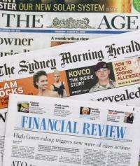 The mastheads of Australia's major newspapers published by the firm Fairfax