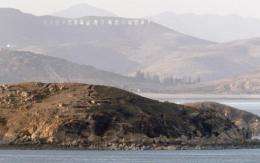 The North Korean shore is seen from the South Korean island of Yeonpyeong