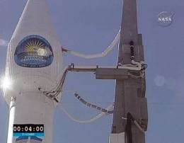 The Solar Dynamics Observatory (SDO) and its Atlas V rocket at Cape Canaveral, Florida