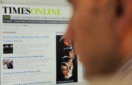 The Times will start charging online readers at the end of June