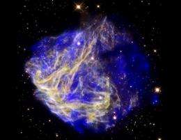 This NASA image shows the aftermath of a supernova explosion