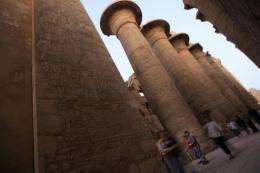 Tourists visit the Karnak temple in Luxor