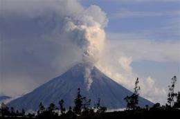 Villagers evacuated as Ecuador volcano erupts (AP)